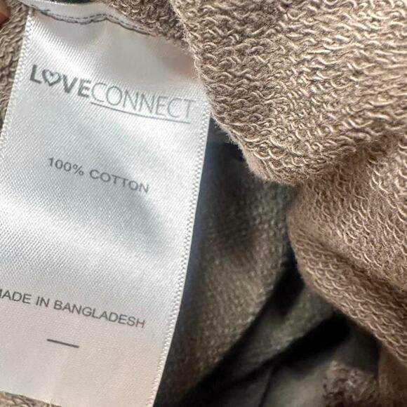 Love Connect Brown 100% Cotton Low Rise Jaw String Wide Leg Sweatpants Size S - Picture 5 of 5